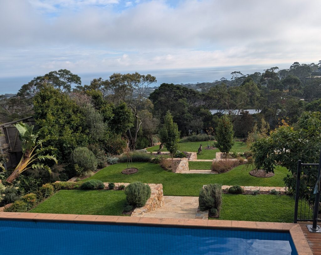 garden design in McCrae, with pool and native garden