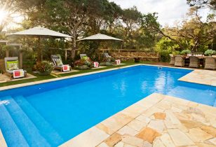 Swimming Pool with stone paving